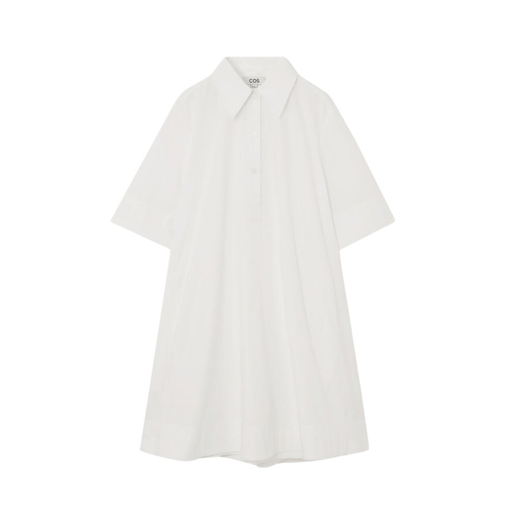Cos A-Line Mini Shirt Dress in White